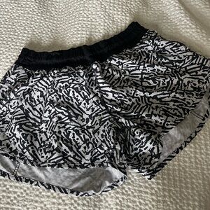 Black and White Patterned Athletic Shorts